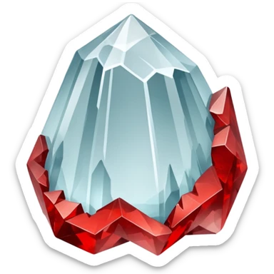 raw quartz crystal red sticker