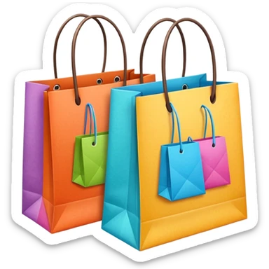 2 beautiful shopping bag with details sticker