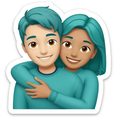 teal love hug sticker