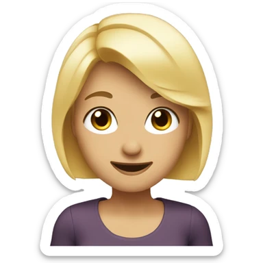 Blonde with bob winks and gives ok sign sticker