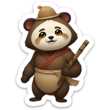 traditional japanese tanuki sticker