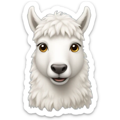 White alpaga sticker