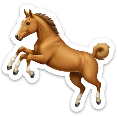 horse jumping over a dog sticker