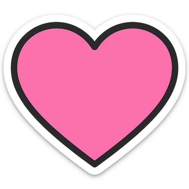 pink heart icon, minimal design, no text sticker