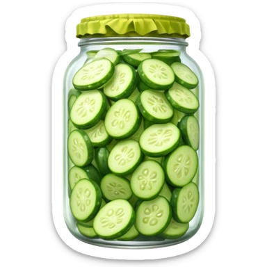 Pickled cucumbers in jar sticker