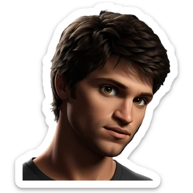 realistic portrait of solo boy sticker