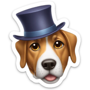 a dog in a hat sticker