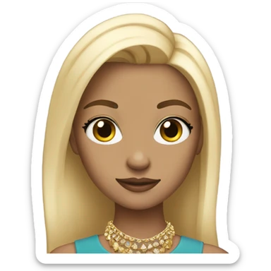 blonde girl with jewelry look sticker