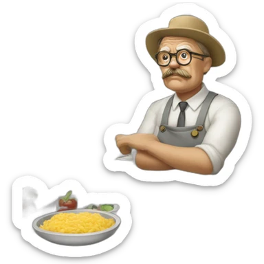 Theodore Roosevelt as a lunch lady sticker