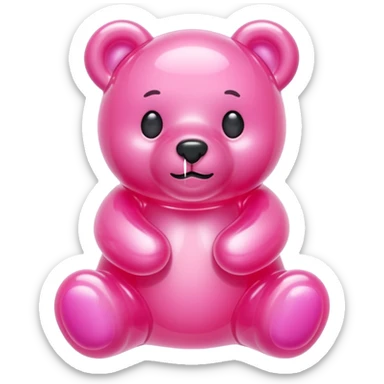bubblegum pink jelly bear sticker