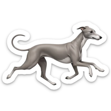 Greyhound running linear sticker