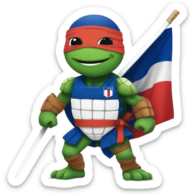 Ninja turtle Mbappe with France flag on sticker