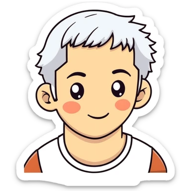 Carlos from Descendants, son of Cruella de Vil, white and black hair, freckles sticker