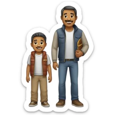 papá e hijo abrazado sticker