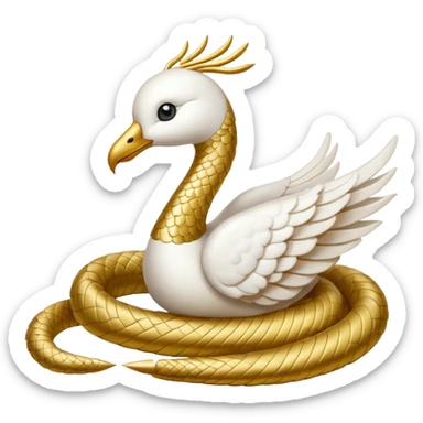 a serpent gold and a dove white sticker