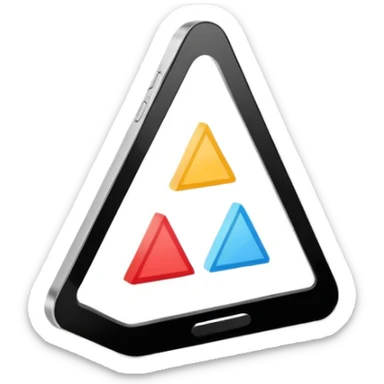 Minimalistic flat vector icon, iOS style, thin black contour on white background. Simple code window with a small play triangle in the corner, and a smartphone outline next to it. Clean, no text, no shadows sticker