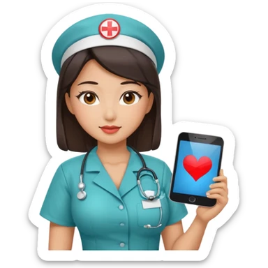 Large breasts asian sexy nurse sexy clothes and a sexy pose NSFW  sticker