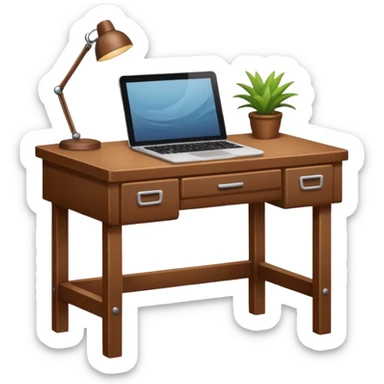 wood simple desk  sticker
