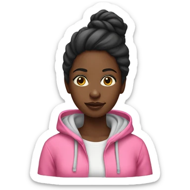 black girl wi the pink hoodie sticker
