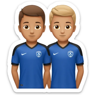 two brothers playings soccer sticker