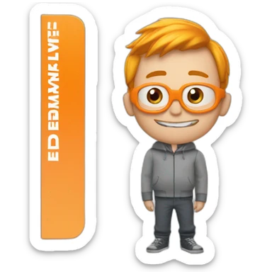 Orange text that says despicable me 4 sticker