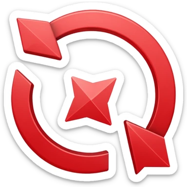 Prompt 15: "Is your backup plan."
Graphic: 🔄 Refresh/loop arrows icon (white with red highlights).
Animation: Arrows rotate smoothly.
Background: Transparent. sticker