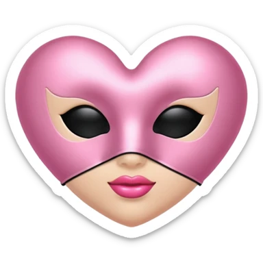 Pink satin heart with sleep mask sticker