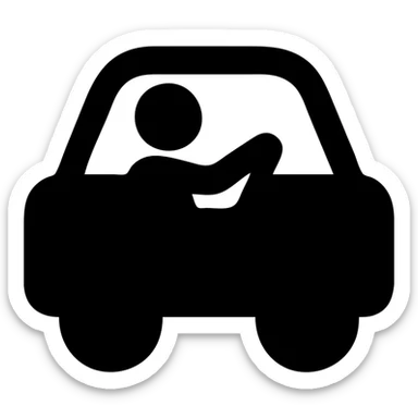 person driving a car sticker