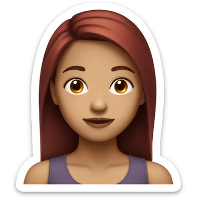 Girl with dark red hair and brown eyes  sticker