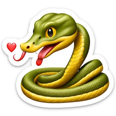 Snake with heart tongue sticker