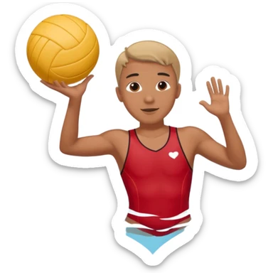 Natación  y voley en un corazón de color  sticker