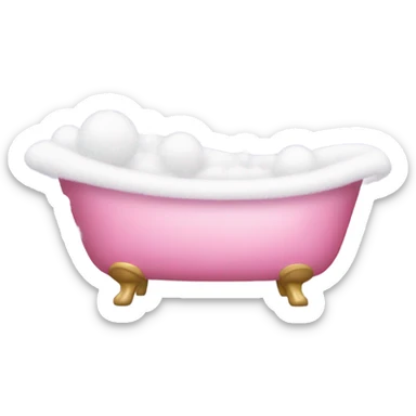 Pink glitter bathtub with bubbles  sticker
