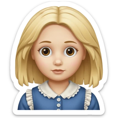 rag doll with button eyes blond hair sticker