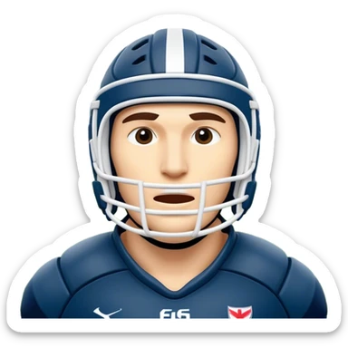 Cinematic Realistic image of rugby headgear with detailed padding and rugged design elements, set against a blurred stadium background with bold, high-contrast lighting that highlights its protective design sticker