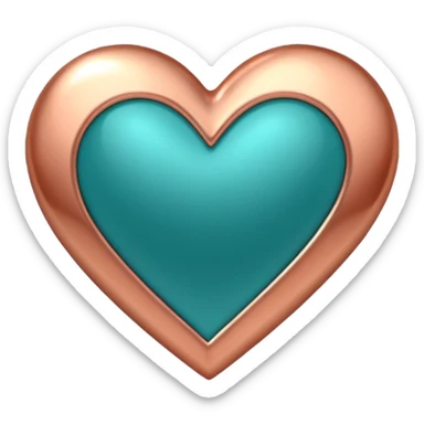 A teal, burnt orang, and rose gold heart, please.  sticker