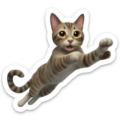 a cat diving sticker