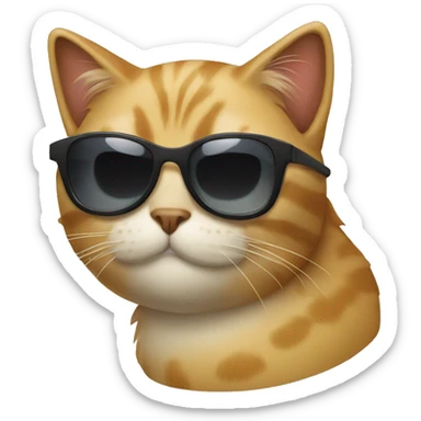 Cat with sunglasses sticker