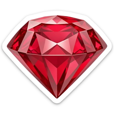 red ruby, diamond gem shape sticker