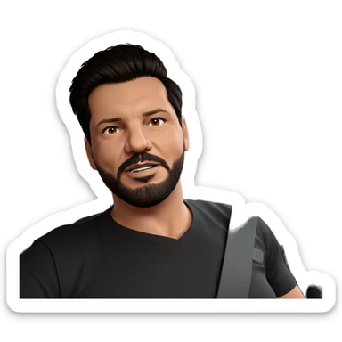 portrait of a bearded man sticker