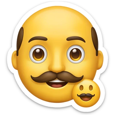 emoji with moustache ￼ sticker
