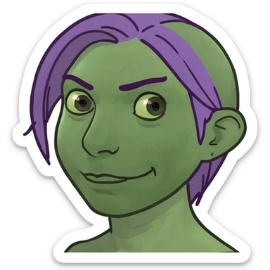 White girl with purple hair  sticker