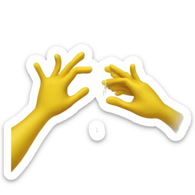 yellow hands reaching down with soap sticker