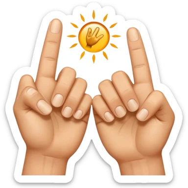 Two hands hitting the gaps between their pointer finger and their thumbs sticker