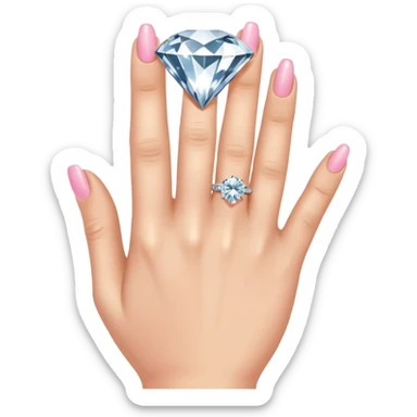 right hand with diamond ring on ring finger (second finger from the pinkie) sticker