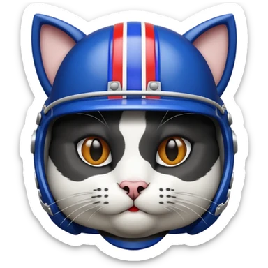 buffalo bills helmet on black and white cat sticker