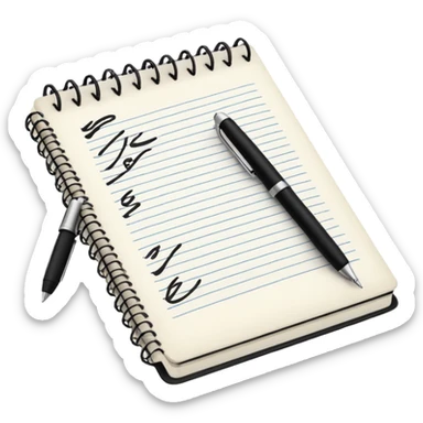 notebook with pe*n scripts  sticker