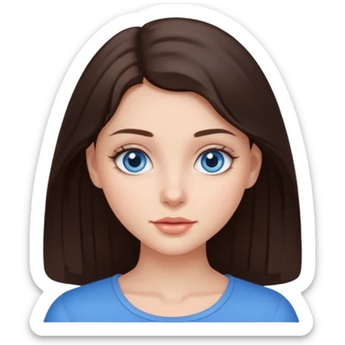 a beautiful and sweet brunette girl with blue eyes sticker
