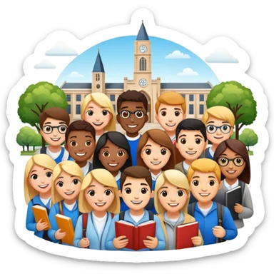 Helping students to study abroad in different countries and universities  sticker