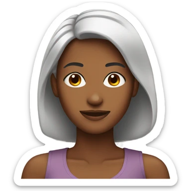 Women smug face brown skin  sticker