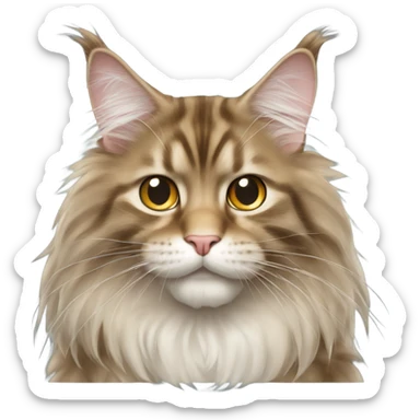 Maine Coon cat shows thumbs down sticker